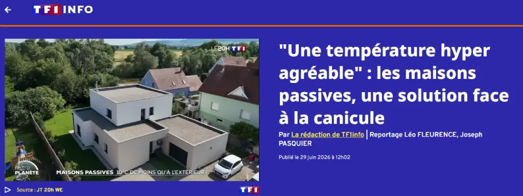 reportage TF1 les avantages de la maison passive pendant la canicule